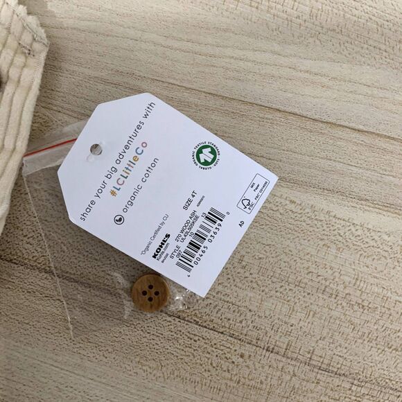 NWT!! 4T - Cream Corduroy Jumper/Overalls with Pockets Unisex - Picture 6 of 6